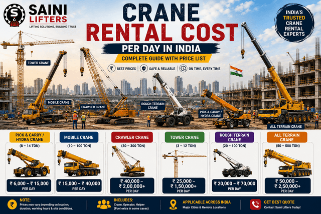 Crane Rental Cost Per Day in India (2024 Guide)